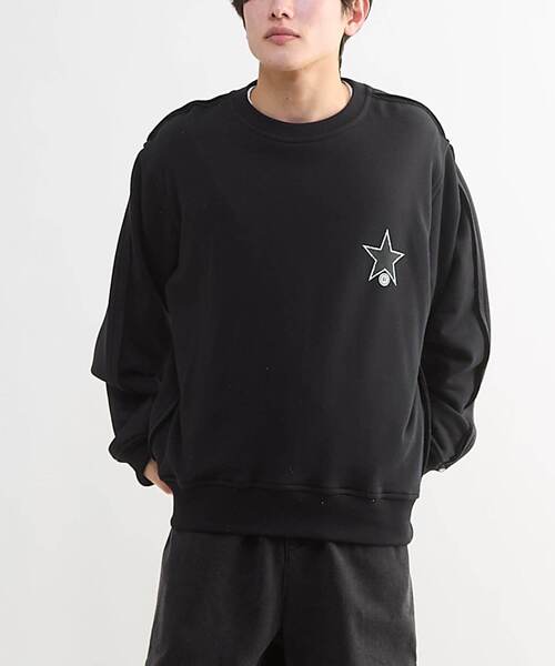 CONVERSE TOKYO(コンバーストウキョウ)の「BACK FLOWER LOGO SWEAT(スウェット・レディース・ブルーグリーン/ブラック/グレー・MEDIUM/SMALL)」の4枚目の写真