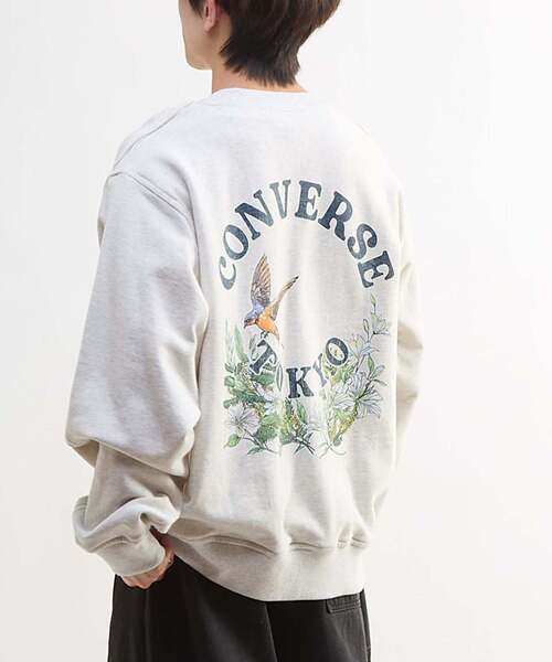 CONVERSE TOKYO(コンバーストウキョウ)の「BACK FLOWER LOGO SWEAT(スウェット・レディース・ブルーグリーン/ブラック/グレー・MEDIUM/SMALL)」の8枚目の写真