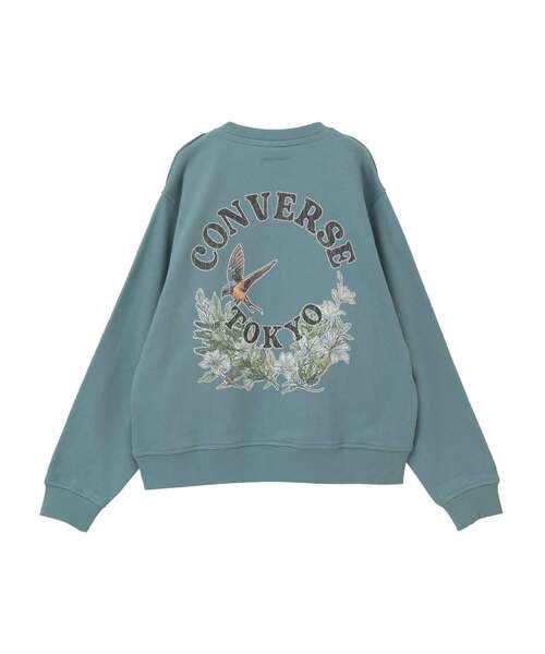 CONVERSE TOKYO(コンバーストウキョウ)の「BACK FLOWER LOGO SWEAT(スウェット・レディース・ブルーグリーン/ブラック/グレー・MEDIUM/SMALL)」の14枚目の写真