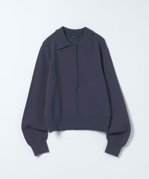 JEANASIS（ジーナシス）の「12Gカバーリングボタンポロニット/658872（ポロシャツ・レディース・アイボリー/ベビーピンク/ホワイト/ネイビー・FREE）」の3枚目の写真