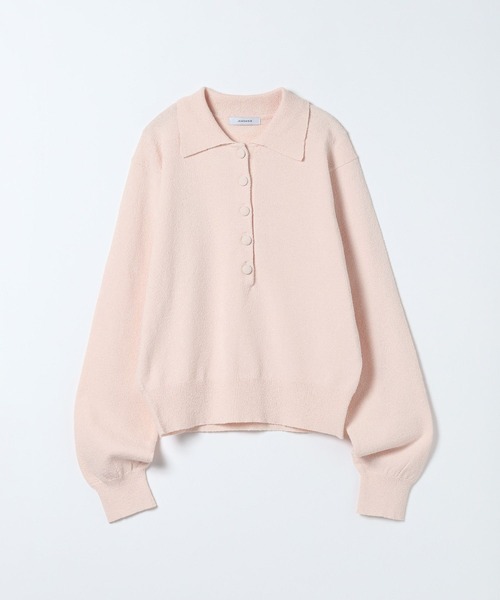 JEANASIS（ジーナシス）の「12Gカバーリングボタンポロニット/658872（ポロシャツ・レディース・アイボリー/ベビーピンク/ホワイト/ネイビー・FREE）」の4枚目の写真