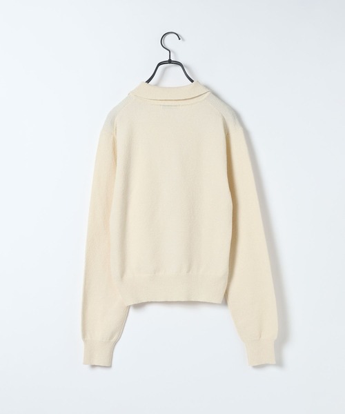 JEANASIS（ジーナシス）の「12Gカバーリングボタンポロニット/658872（ポロシャツ・レディース・アイボリー/ベビーピンク/ホワイト/ネイビー・FREE）」の7枚目の写真