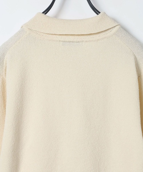 JEANASIS（ジーナシス）の「12Gカバーリングボタンポロニット/658872（ポロシャツ・レディース・アイボリー/ベビーピンク/ホワイト/ネイビー・FREE）」の12枚目の写真