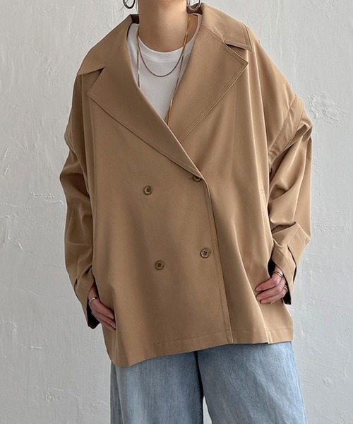 LBC（エルビーシー）の「袖取り外しミドルコート（ピーコート・レディース・ベージュ/チャコール・L/M）」の21枚目の写真