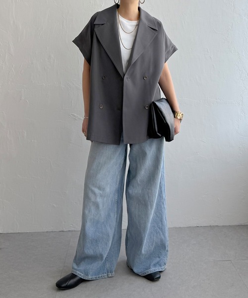 LBC（エルビーシー）の「袖取り外しミドルコート（ピーコート・レディース・ベージュ/チャコール・L/M）」の7枚目の写真