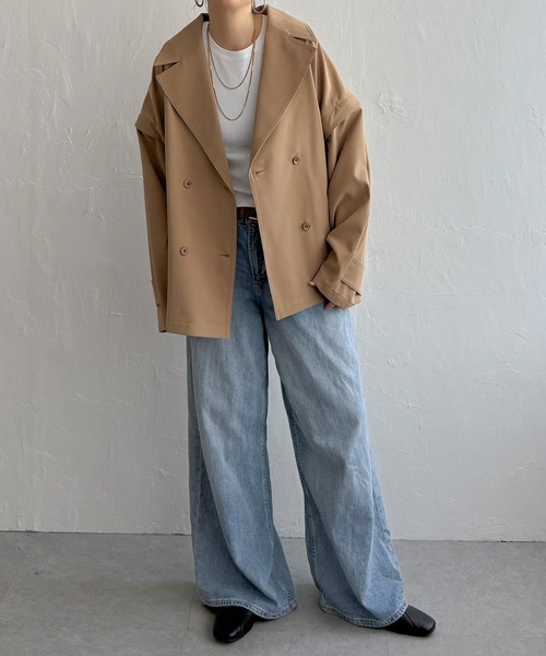 LBC（エルビーシー）の「袖取り外しミドルコート（ピーコート・レディース・ベージュ/チャコール・L/M）」の9枚目の写真