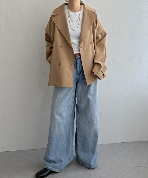 LBC（エルビーシー）の「袖取り外しミドルコート（ピーコート・レディース・ベージュ/チャコール・L/M）」の10枚目の写真