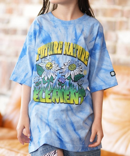ELEMENT（エレメント）の「ELEMENT/エレメント FLOWER SS G キッズ 半袖Tシャツ BG025P06（Tシャツ/カットソー・キッズ・チャコールグレー/ブルー・130cm/140cm/150cm）」の2枚目の写真