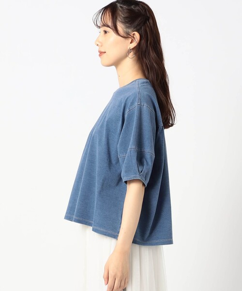 Grand PARK（グランドパーク）の「インディゴ天竺 タックスリーブカットソー（その他トップス・レディース・ブルー/ネイビー/ホワイト・FREE）」の7枚目の写真