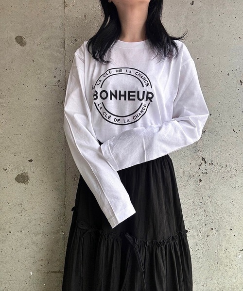 etta(エタ)の「フレンチロゴロンT/長袖Tシャツ(Tシャツ/カットソー・レディース・ホワイト・MEDIUM/LARGE/SMALL)」の5枚目の写真