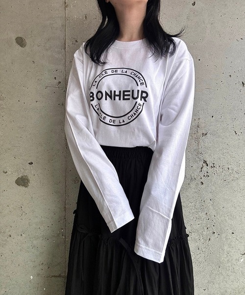 etta(エタ)の「フレンチロゴロンT/長袖Tシャツ(Tシャツ/カットソー・レディース・ホワイト・MEDIUM/LARGE/SMALL)」の6枚目の写真