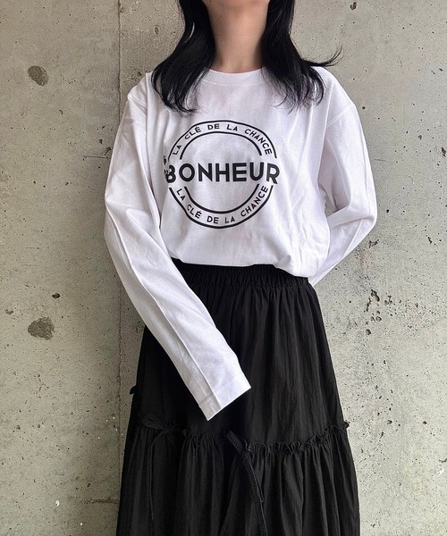 etta(エタ)の「フレンチロゴロンT/長袖Tシャツ(Tシャツ/カットソー・レディース・ホワイト・MEDIUM/LARGE/SMALL)」の7枚目の写真