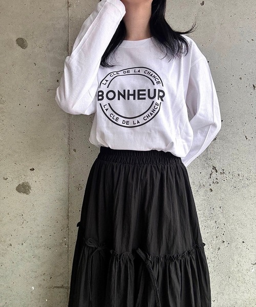 etta(エタ)の「フレンチロゴロンT/長袖Tシャツ(Tシャツ/カットソー・レディース・ホワイト・MEDIUM/LARGE/SMALL)」の8枚目の写真