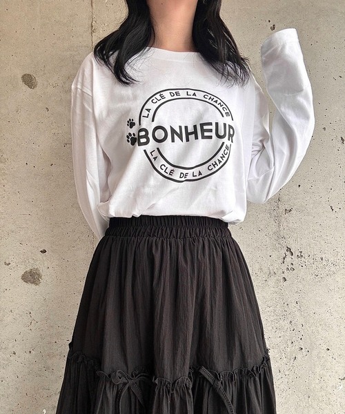 etta(エタ)の「フレンチロゴロンT/長袖Tシャツ(Tシャツ/カットソー・レディース・ホワイト・MEDIUM/LARGE/SMALL)」の10枚目の写真