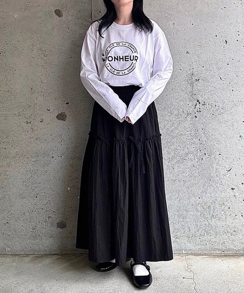 etta(エタ)の「フレンチロゴロンT/長袖Tシャツ(Tシャツ/カットソー・レディース・ホワイト・MEDIUM/LARGE/SMALL)」の11枚目の写真