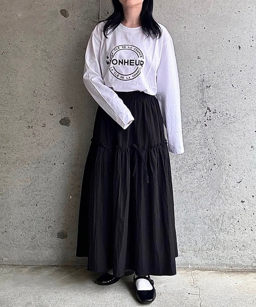 etta(エタ)の「フレンチロゴロンT/長袖Tシャツ(Tシャツ/カットソー・レディース・ホワイト・MEDIUM/LARGE/SMALL)」の12枚目の写真