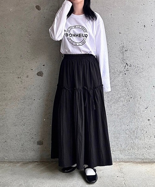 etta(エタ)の「フレンチロゴロンT/長袖Tシャツ(Tシャツ/カットソー・レディース・ホワイト・MEDIUM/LARGE/SMALL)」の13枚目の写真
