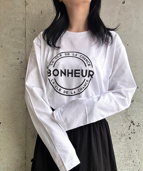 etta(エタ)の「フレンチロゴロンT/長袖Tシャツ(Tシャツ/カットソー・レディース・ホワイト・MEDIUM/LARGE/SMALL)」の14枚目の写真