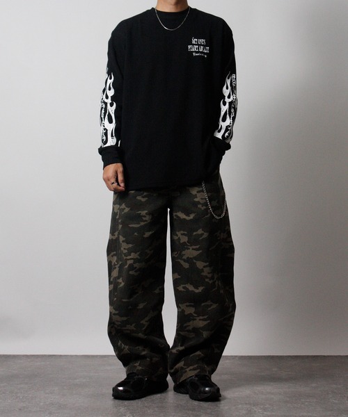 NYLAUS(ナイラス)の「【NYS】クロスロゴ ワッフルロングTシャツ ウイングロゴ トライバルデザイン ロンT 長袖Tシャツ(Tシャツ/カットソー・メンズ・ホワイト系その他/ホワイト/ブラック/ブラック系その他・M/L)」の10枚目の写真