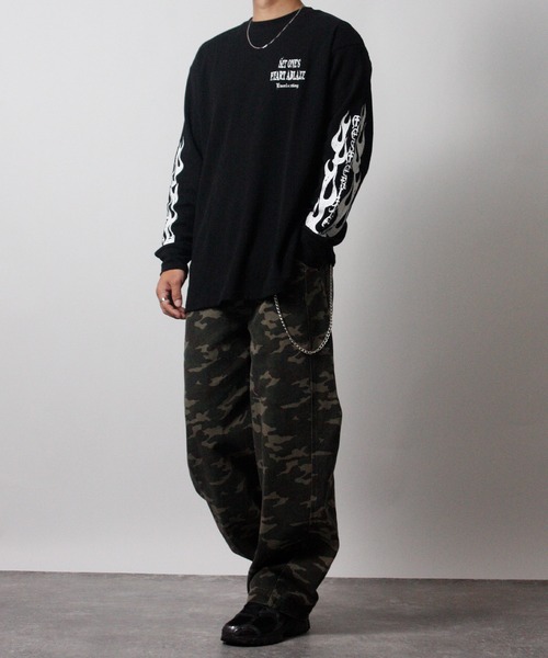 NYLAUS(ナイラス)の「【NYS】クロスロゴ ワッフルロングTシャツ ウイングロゴ トライバルデザイン ロンT 長袖Tシャツ(Tシャツ/カットソー・メンズ・ホワイト系その他/ホワイト/ブラック/ブラック系その他・M/L)」の12枚目の写真