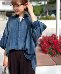 シアーデニムドルマンシャツ
