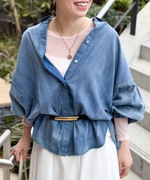 シアーデニムドルマンシャツ