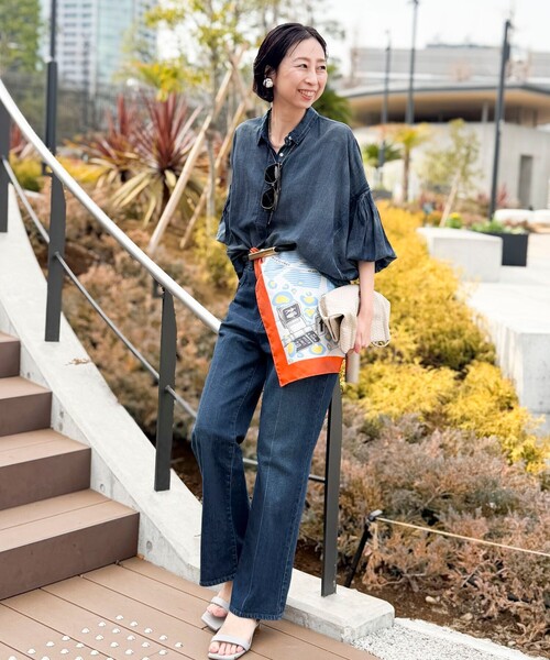 MICO COULIER（ミコクリエ）の「シアーデニムドルマンシャツ（シャツ/ブラウス・レディース・ライトブルー/インディゴブルー/グレー・38）」の10枚目の写真