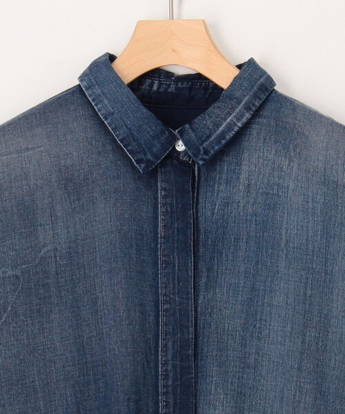 MICO COULIER（ミコクリエ）の「シアーデニムドルマンシャツ（シャツ/ブラウス・レディース・ライトブルー/インディゴブルー/グレー・38）」の21枚目の写真