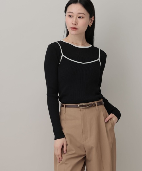 A part by（アパートバイ）の「キャミレイヤードプルオーバー_長袖（Tシャツ/カットソー・レディース・ピンク系その他/ブルー系その他2/ブラック・FREE）」の9枚目の写真