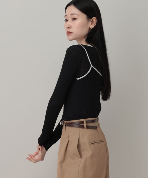 A part by（アパートバイ）の「キャミレイヤードプルオーバー_長袖（Tシャツ/カットソー・レディース・ピンク系その他/ブルー系その他2/ブラック・FREE）」の10枚目の写真