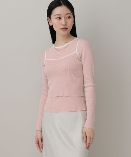 A part by（アパートバイ）の「キャミレイヤードプルオーバー_長袖（Tシャツ/カットソー・レディース・ピンク系その他/ブルー系その他2/ブラック・FREE）」の15枚目の写真