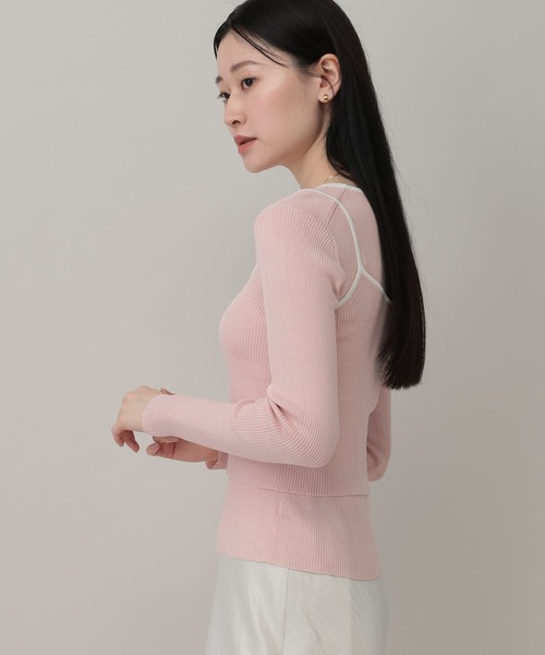 A part by（アパートバイ）の「キャミレイヤードプルオーバー_長袖（Tシャツ/カットソー・レディース・ピンク系その他/ブルー系その他2/ブラック・FREE）」の16枚目の写真