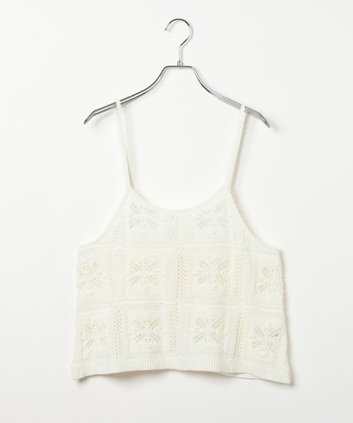 LEPSIM（レプシィム）の「クロシェキャミ　639444（キャミソール・レディース・オフホワイト/ブラック・FREE）」の2枚目の写真