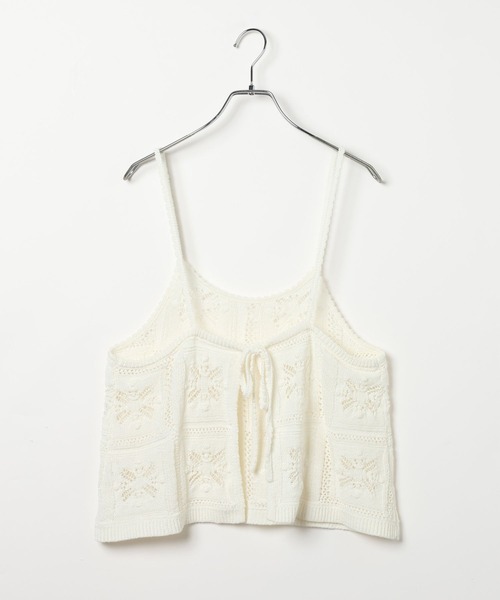 LEPSIM（レプシィム）の「クロシェキャミ　639444（キャミソール・レディース・オフホワイト/ブラック・FREE）」の4枚目の写真