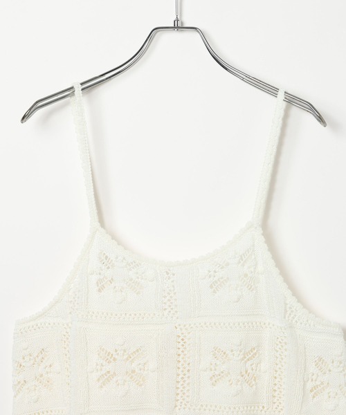 LEPSIM（レプシィム）の「クロシェキャミ　639444（キャミソール・レディース・オフホワイト/ブラック・FREE）」の5枚目の写真