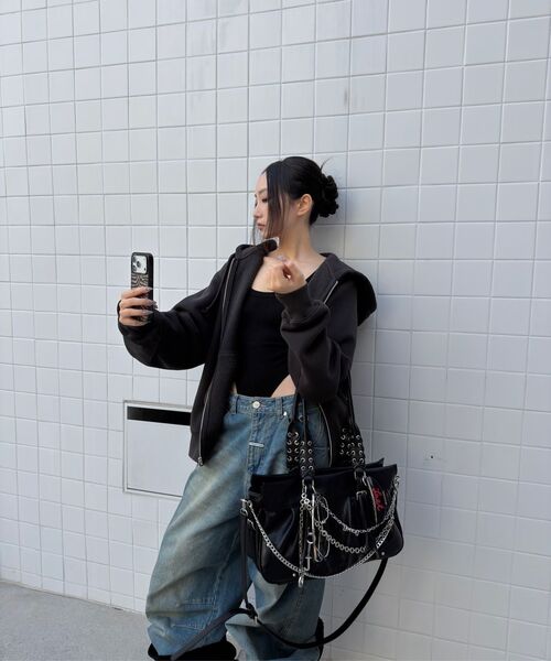 SQUARE LINE(スクエアライン)の「NOX ノックス_ ブラック(ショルダーバッグ・レディース・ブラック・FREE)」の15枚目の写真