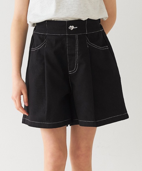 coca(coca)(コカ)の「キッズ ツイルショートパンツ(その他パンツ・キッズ・ブラック/アイボリー・120/130/140/150)」の2枚目の写真
