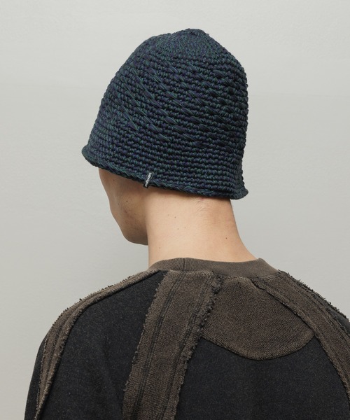 BAL（バル）の「MIXED HAND KNIT BUCKET HAT（ハット・メンズ・ネイビー/チャコール/ボルドー・FREE）」の5枚目の写真