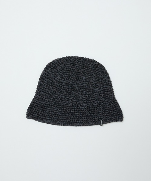 BAL（バル）の「MIXED HAND KNIT BUCKET HAT（ハット・メンズ・ネイビー/チャコール/ボルドー・FREE）」の6枚目の写真