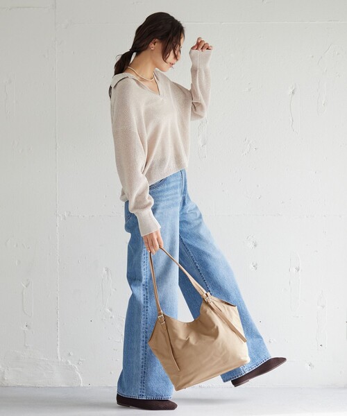 green label relaxing(グリーンレーベルリラクシング)の「【WEB限定】2WAYバックルハンドル トートバッグ / ショルダーバッグ / A4サイズ はっ水(トートバッグ・レディース・ネイビー/ベージュ/ブラック・FREE)」の10枚目の写真