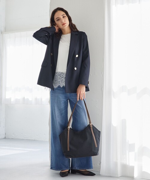 green label relaxing(グリーンレーベルリラクシング)の「【WEB限定】2WAYバックルハンドル トートバッグ / ショルダーバッグ / A4サイズ はっ水(トートバッグ・レディース・ネイビー/ベージュ/ブラック・FREE)」の17枚目の写真