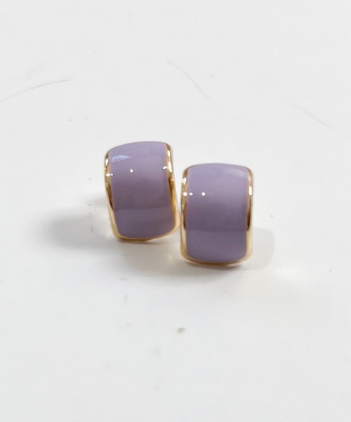 yu-ka(ユーカ)の「YU-KA:パステルカーブ ピアス Pastel curve pierce(ピアス(両耳用)・レディース・ブルー/ピンク/イエロー/パープル・FREE)」の2枚目の写真
