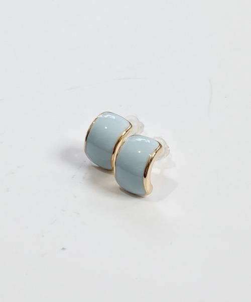 yu-ka(ユーカ)の「YU-KA:パステルカーブ ピアス Pastel curve pierce(ピアス(両耳用)・レディース・ブルー/ピンク/イエロー/パープル・FREE)」の1枚目の写真