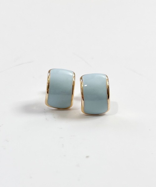 yu-ka(ユーカ)の「YU-KA:パステルカーブ ピアス Pastel curve pierce(ピアス(両耳用)・レディース・ブルー/ピンク/イエロー/パープル・FREE)」の8枚目の写真
