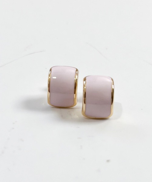 yu-ka(ユーカ)の「YU-KA:パステルカーブ ピアス Pastel curve pierce(ピアス(両耳用)・レディース・ブルー/ピンク/イエロー/パープル・FREE)」の5枚目の写真