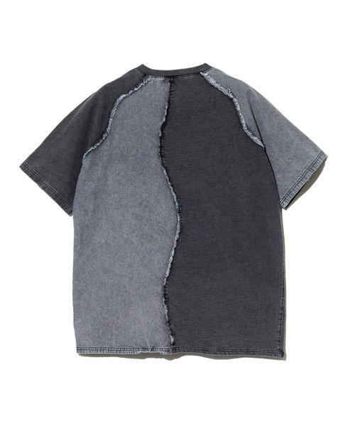 go slow caravan(ゴースローキャラバン)の「mililopiulu/ミリロピュール ケミカル 裏毛デニム ウェーブTEE(Tシャツ/カットソー・レディース・ブルー/グレー・FREE)」の4枚目の写真