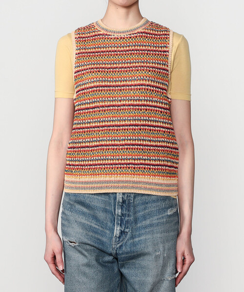 Coohem（コーヘン）の「COOHEM | マルチボーダー ニットベスト WOMEN（ベスト・レディース・レッド系その他/グリーン系その他・F）」の12枚目の写真