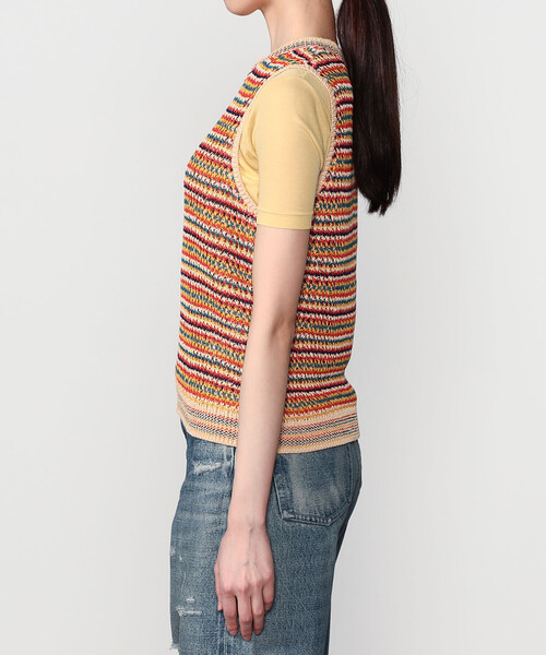Coohem（コーヘン）の「COOHEM | マルチボーダー ニットベスト WOMEN（ベスト・レディース・レッド系その他/グリーン系その他・F）」の13枚目の写真