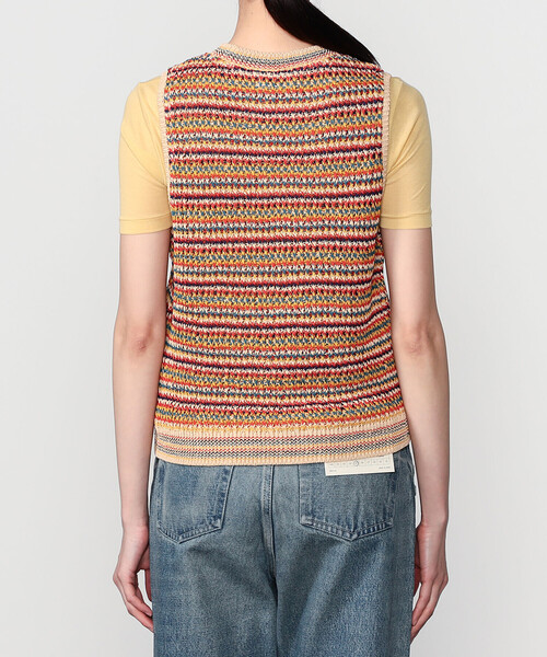 Coohem（コーヘン）の「COOHEM | マルチボーダー ニットベスト WOMEN（ベスト・レディース・レッド系その他/グリーン系その他・F）」の14枚目の写真