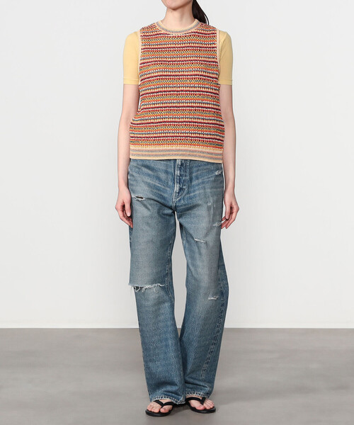 Coohem（コーヘン）の「COOHEM | マルチボーダー ニットベスト WOMEN（ベスト・レディース・レッド系その他/グリーン系その他・F）」の16枚目の写真